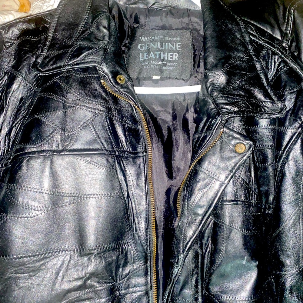 Maxam lamb skin men’s leather jacket medium vintage